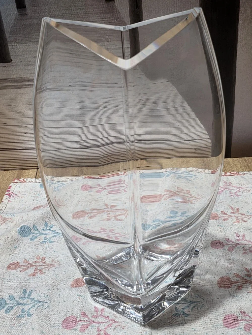 Clear Glass Decorative Vase - Elegant Crystal-Look Home Accent